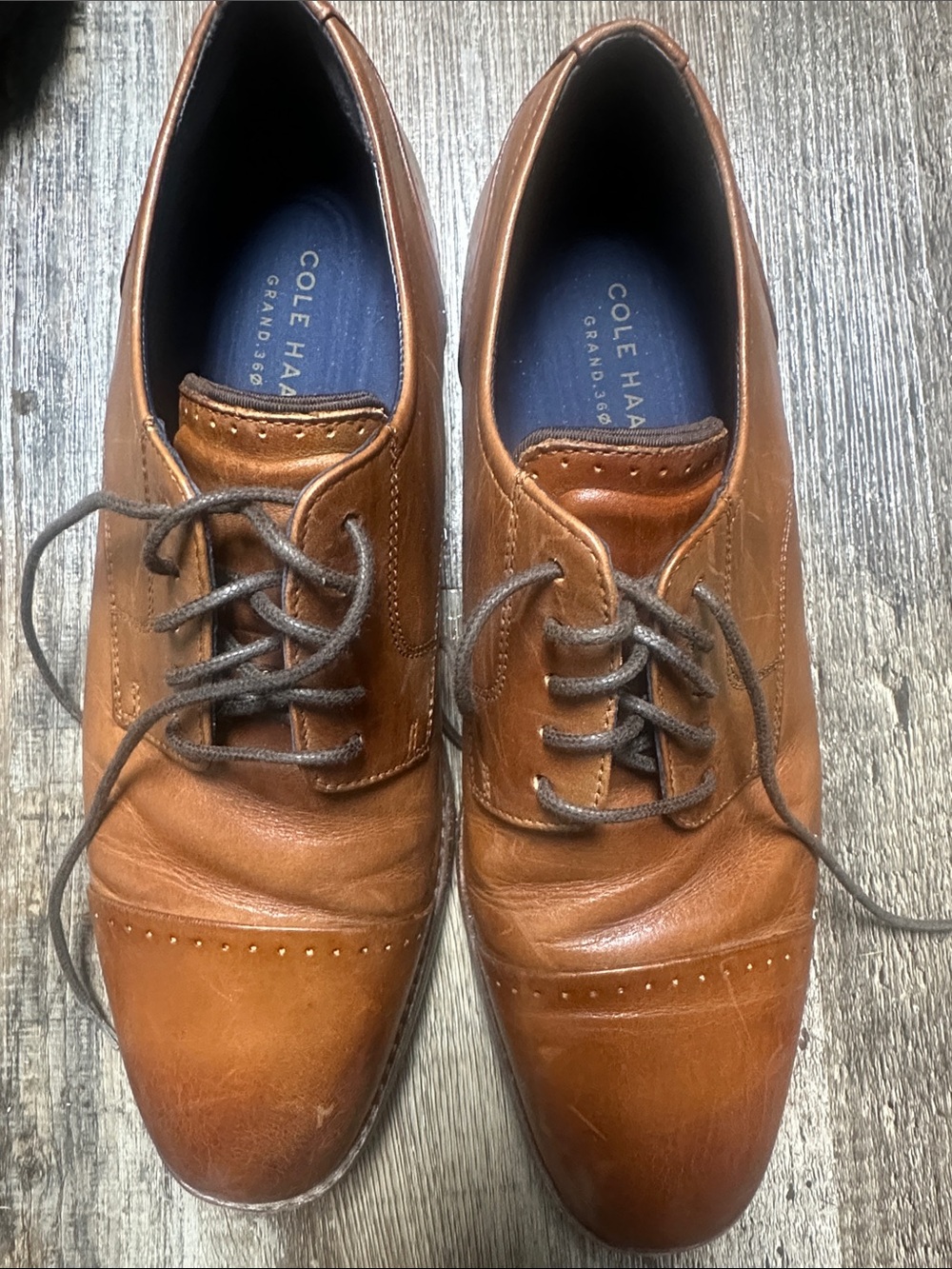 Cole Haan Tan Leather Men's Oxford Dress Shoes